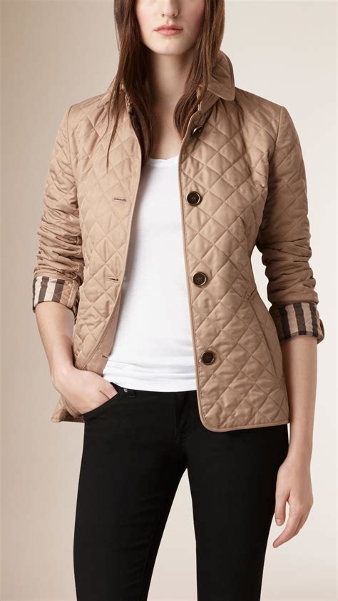 burberry camel coat womens|Burberry quilted jacket.